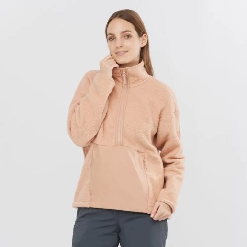 Chaquetas Salomon Snowshelter Teddy Full Zip Mujer Albaricoque | MX UNJS678